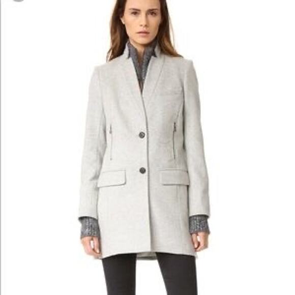 Veronica Beard gray dickey compatible Melange Wool Cashmere Blend coat size 4 - Picture 1 of 16